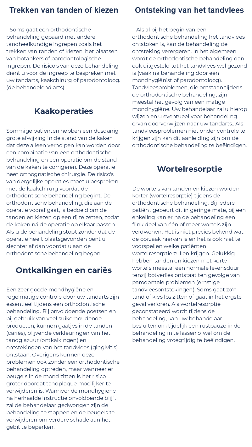 Informatieve afbeelding die de risico's en voordelen van orthodontische behandelingen, zoals aligners en beugels, uitlegt