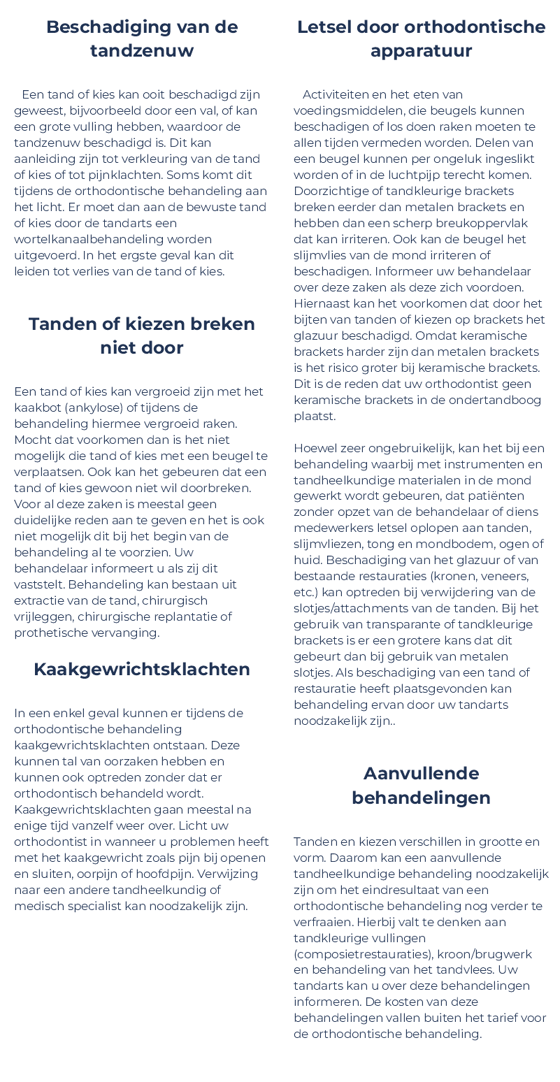 Informatieve afbeelding die de risico's en voordelen van orthodontische behandelingen, zoals aligners en beugels, uitlegt